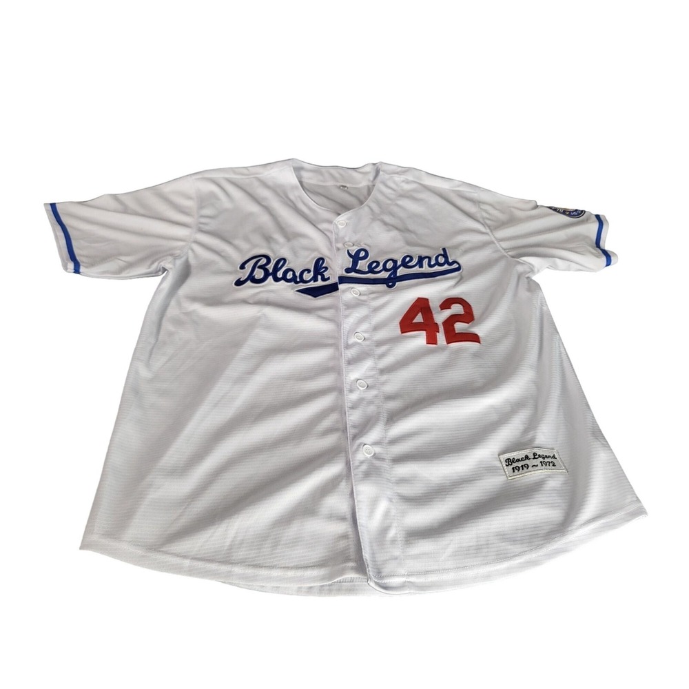 Black Legend 42 Baseball Jersey Mens Size XXL Embroidered Stitched Sportswear 2X